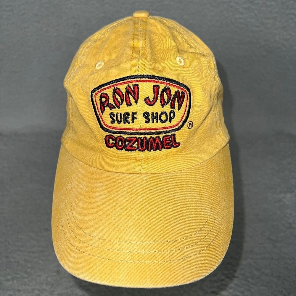 NWT Ron Jon Surf Shop Cozumel Baseball‎ Cap Yellow Embroider Logo Strapback Hat